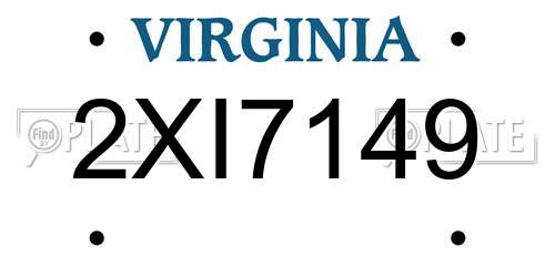 2XI7149 Virginia License Plate
