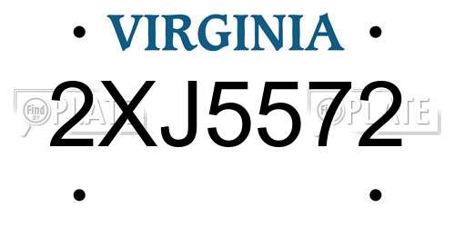 2XJ5572 Virginia License Plate
