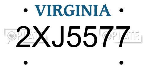 2XJ5577 Virginia License Plate
