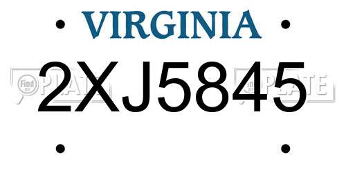 2XJ5845 Virginia License Plate