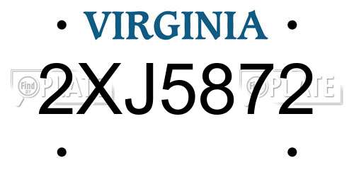 2XJ5872 Virginia License Plate