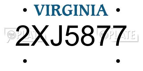 2XJ5877 Virginia License Plate
