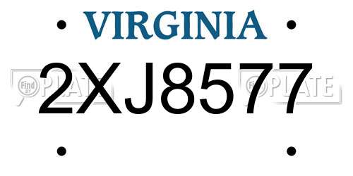 2XJ8577 Virginia License Plate