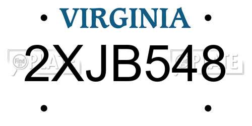 2XJB548 Virginia License Plate