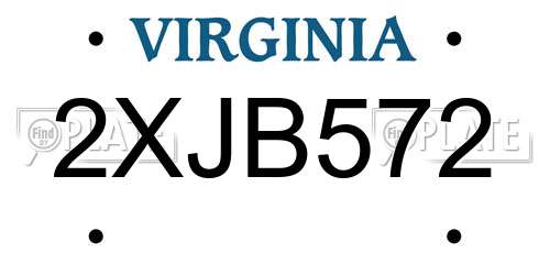 2XJB572 Virginia License Plate