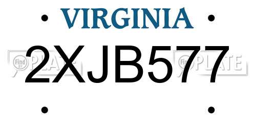2XJB577 Virginia License Plate