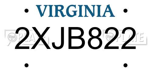 2XJB822 Virginia License Plate