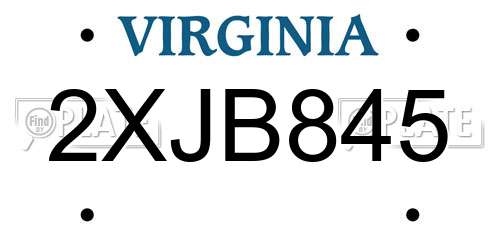 2XJB845 Virginia License Plate