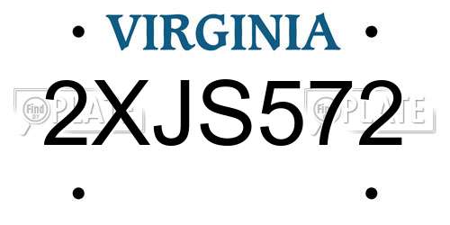 2XJS572 Virginia License Plate