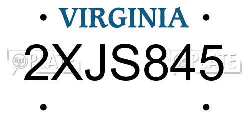2XJS845 Virginia License Plate