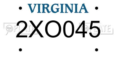 2XO045 Virginia License Plate