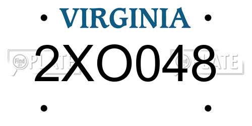 2XO048 Virginia License Plate