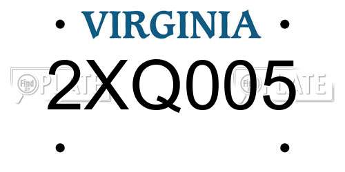 2XQ005 Virginia License Plate