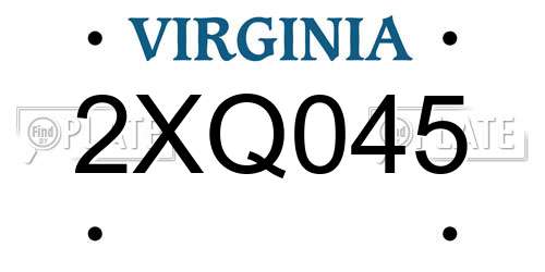 2XQ045 Virginia License Plate