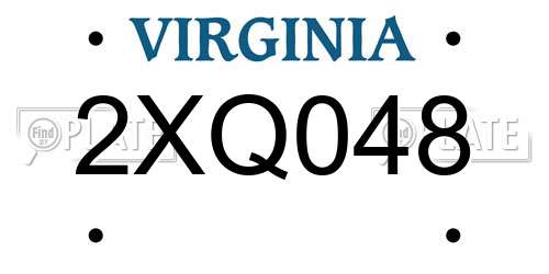 2XQ048 Virginia License Plate