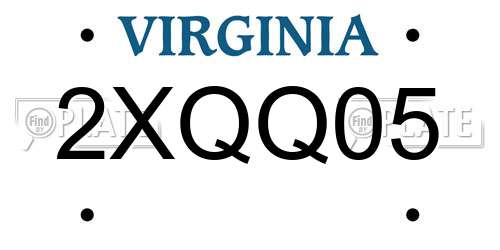 2XQQ05 Virginia License Plate