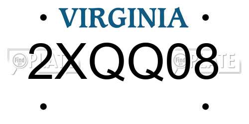 2XQQ08 Virginia License Plate