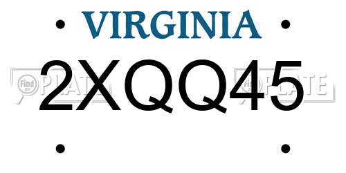 2XQQ45 Virginia License Plate