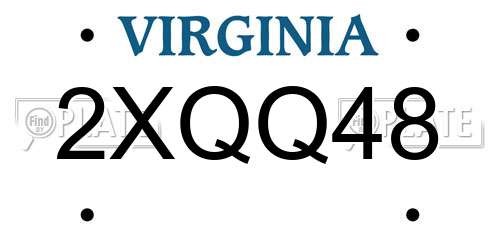 2XQQ48 Virginia License Plate