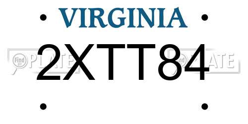 2XTT84 Virginia License Plate