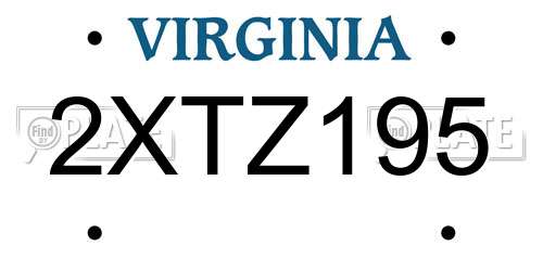 2XTZ195 Virginia License Plate