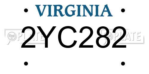 2YC282 Virginia License Plate