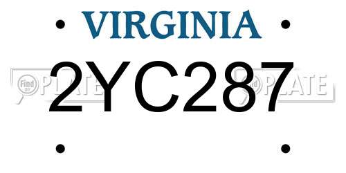 2YC287 Virginia License Plate