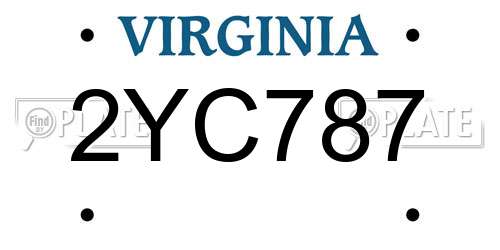 2YC787 Virginia License Plate