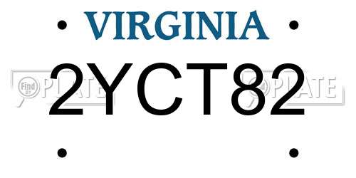 2YCT82 Virginia License Plate