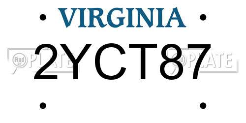 2YCT87 Virginia License Plate