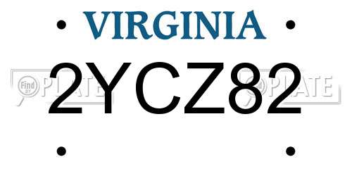 2YCZ82 Virginia License Plate