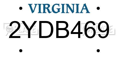 2YDB469 Virginia License Plate
