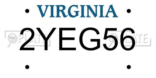 2YEG56 Virginia License Plate