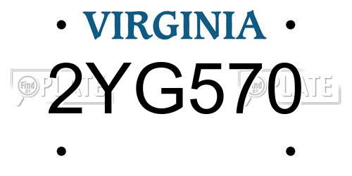 2YG570 Virginia License Plate