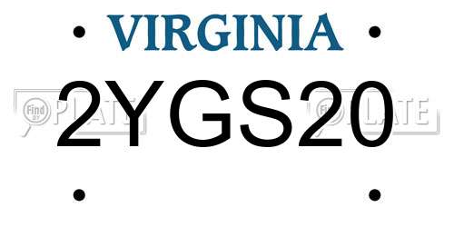 2YGS20 Virginia License Plate