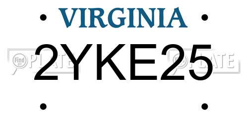 2YKE25 Virginia License Plate