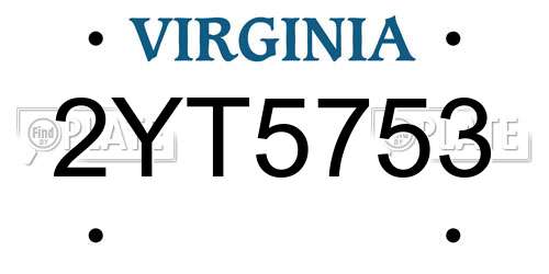 2YT5753 Virginia License Plate