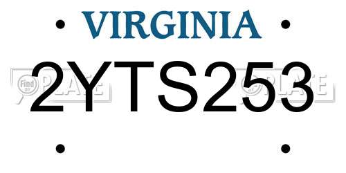 2YTS253 Virginia License Plate