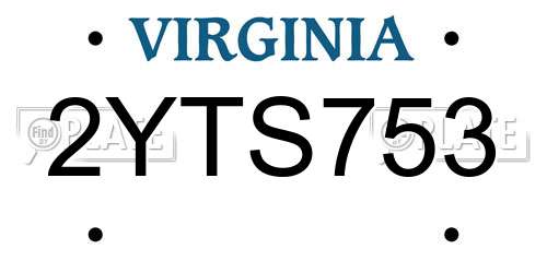 2YTS753 Virginia License Plate
