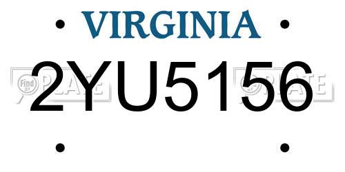 2YU5156 Virginia License Plate
