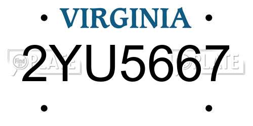 2YU5667 Virginia License Plate
