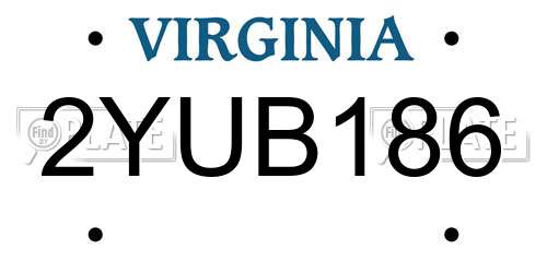 2YUB186 Virginia License Plate