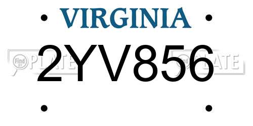 2YV856 Virginia License Plate