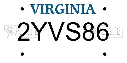 2YVS86 Virginia License Plate