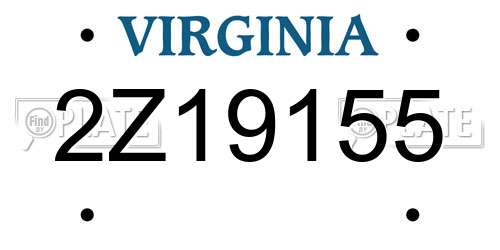 2Z19155 Virginia License Plate