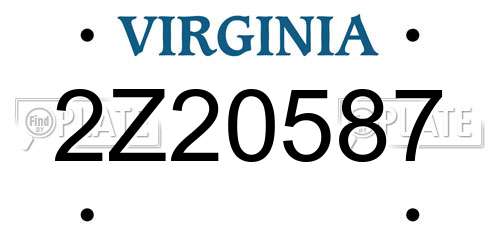 2Z20587 Virginia License Plate