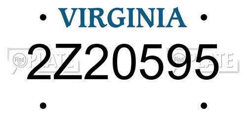 2Z20595 Virginia License Plate