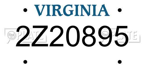 2Z20895 Virginia License Plate