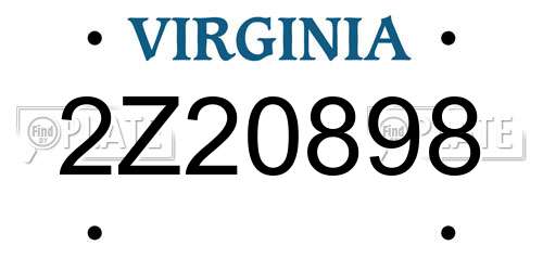 2Z20898 Virginia License Plate