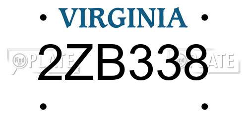 2ZB338 Virginia License Plate